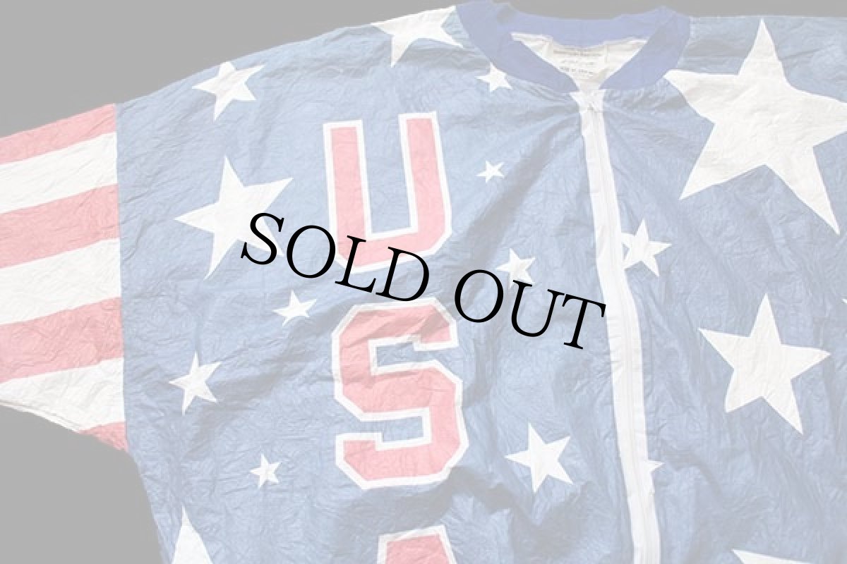 画像3: 00s USA OLYMPICオリンピック General Mills 星条旗柄 全面プリント ペーパージャケット XL (3)