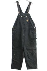 画像2: メキシコ製 carharttカーハート ダック地 ダブルニー オーバーオール 黒 w48 L30★特大 (2)