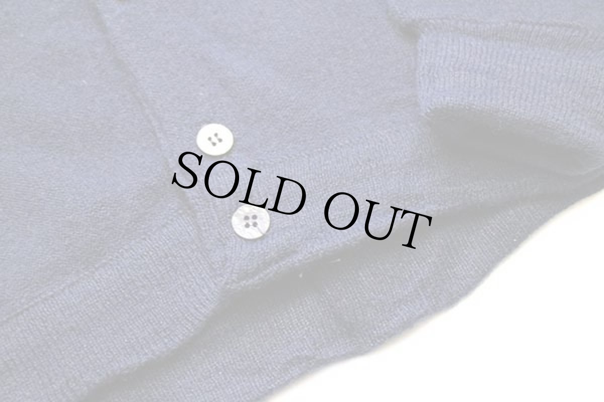 画像5: 80s USA製 Pickering 無地 パール編み アクリルニット カーディガン 紺 M (5)