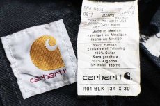 画像5: メキシコ製 carharttカーハート ダック地 ダブルニー オーバーオール 黒 w34 L30 (5)