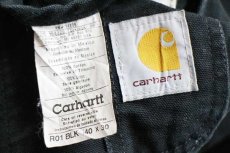画像5: メキシコ製 carharttカーハート ダック地 ダブルニー オーバーオール 黒 w40 L30 (5)