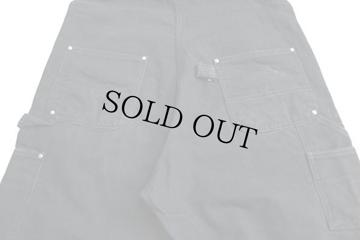 画像6: メキシコ製 carharttカーハート ダック地 ダブルニー オーバーオール 黒 w40 L30 (6)