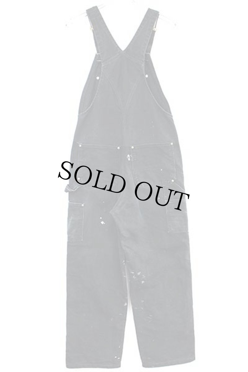 画像3: carharttカーハート ダック地 ダブルニー オーバーオール ペンキ飛び 黒 w32 (3)