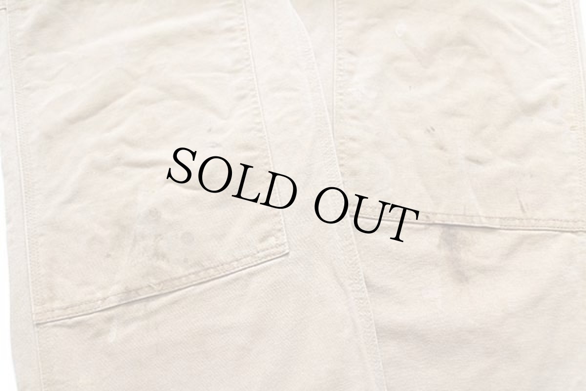 画像7: 00s USA製 carharttカーハート ダック地 ダブルニー オーバーオール 茶 フェード w36 L30 (7)