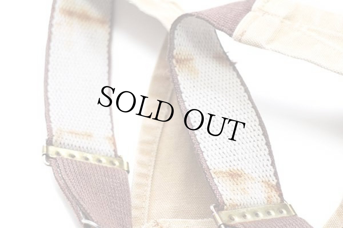 画像7: 80s USA製 carharttカーハート ダック地 ダブルニー オーバーオール ペンキ飛び 茶 w30 L32 (7)