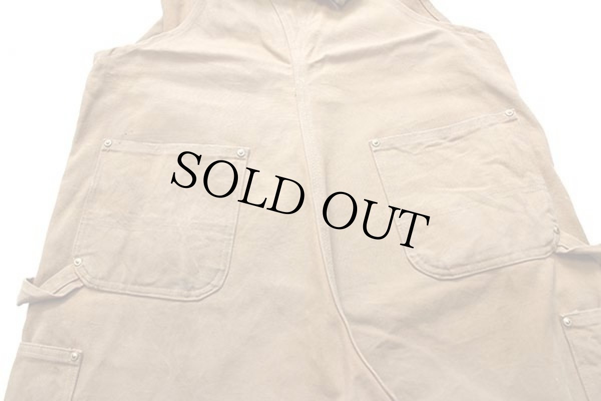 画像5: メキシコ製 carharttカーハート ダック地 ダブルニー オーバーオール 茶 w36 L30 (5)