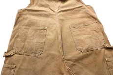 画像5: メキシコ製 carharttカーハート ダック地 ダブルニー オーバーオール 茶 w36 L30 (5)