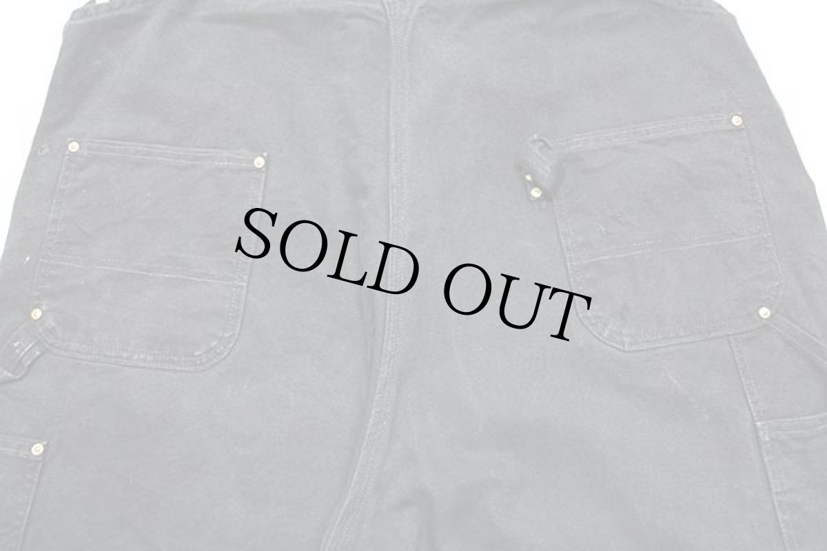 画像5: メキシコ製 carharttカーハート ダック地 ダブルニー オーバーオール 黒 w48 L30★特大 (5)