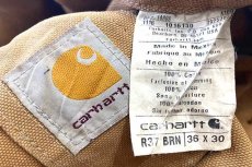 画像6: メキシコ製 carharttカーハート ダック地 ダブルニー オーバーオール 茶 w36 L30 (6)