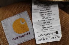 画像6: メキシコ製 carharttカーハート ダック地 ダブルニー オーバーオール 茶 w60 L32★特大 (6)