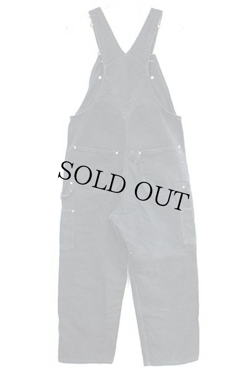 画像3: メキシコ製 carharttカーハート ダック地 ダブルニー オーバーオール 黒 w34 L30 (3)