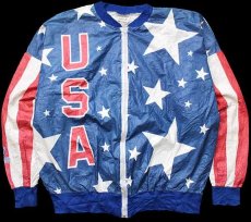 画像1: 00s USA OLYMPICオリンピック General Mills 星条旗柄 全面プリント ペーパージャケット XL (1)