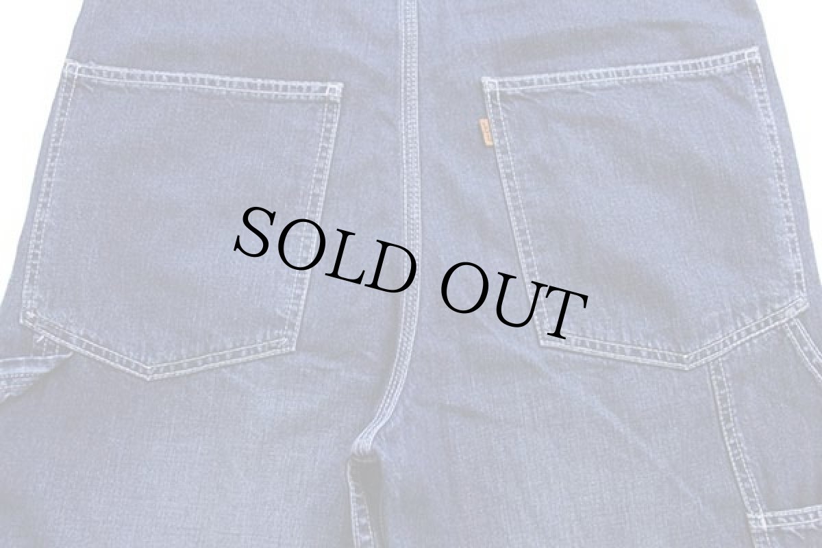 画像7: 90s Levi'sリーバイス ビンテージ加工 デニム オーバーオール S★ユーロ (7)