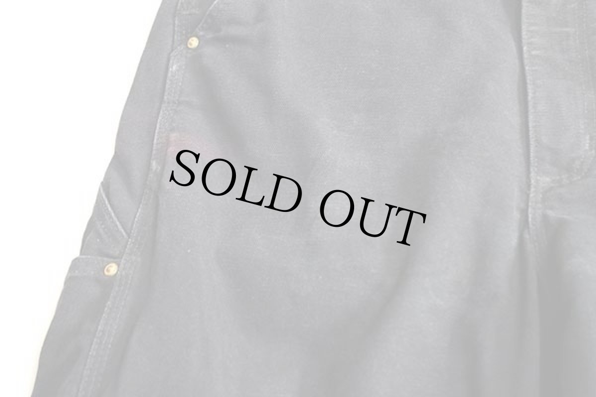 画像7: メキシコ製 carharttカーハート ダック地 ダブルニー オーバーオール 黒 w34 L30 (7)