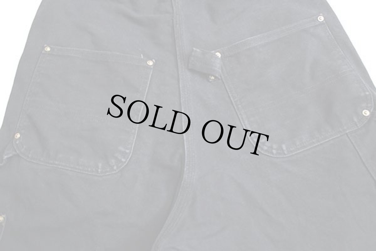 画像6: メキシコ製 carharttカーハート ダック地 ダブルニー オーバーオール 黒 w34 L30 (6)