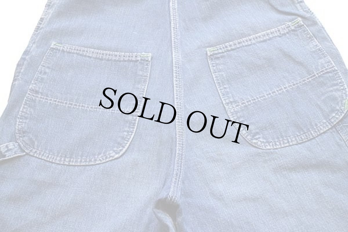 画像6: 70s USA製 WASHINGTON DEE CEE インディゴ デニム オーバーオール w30 (6)