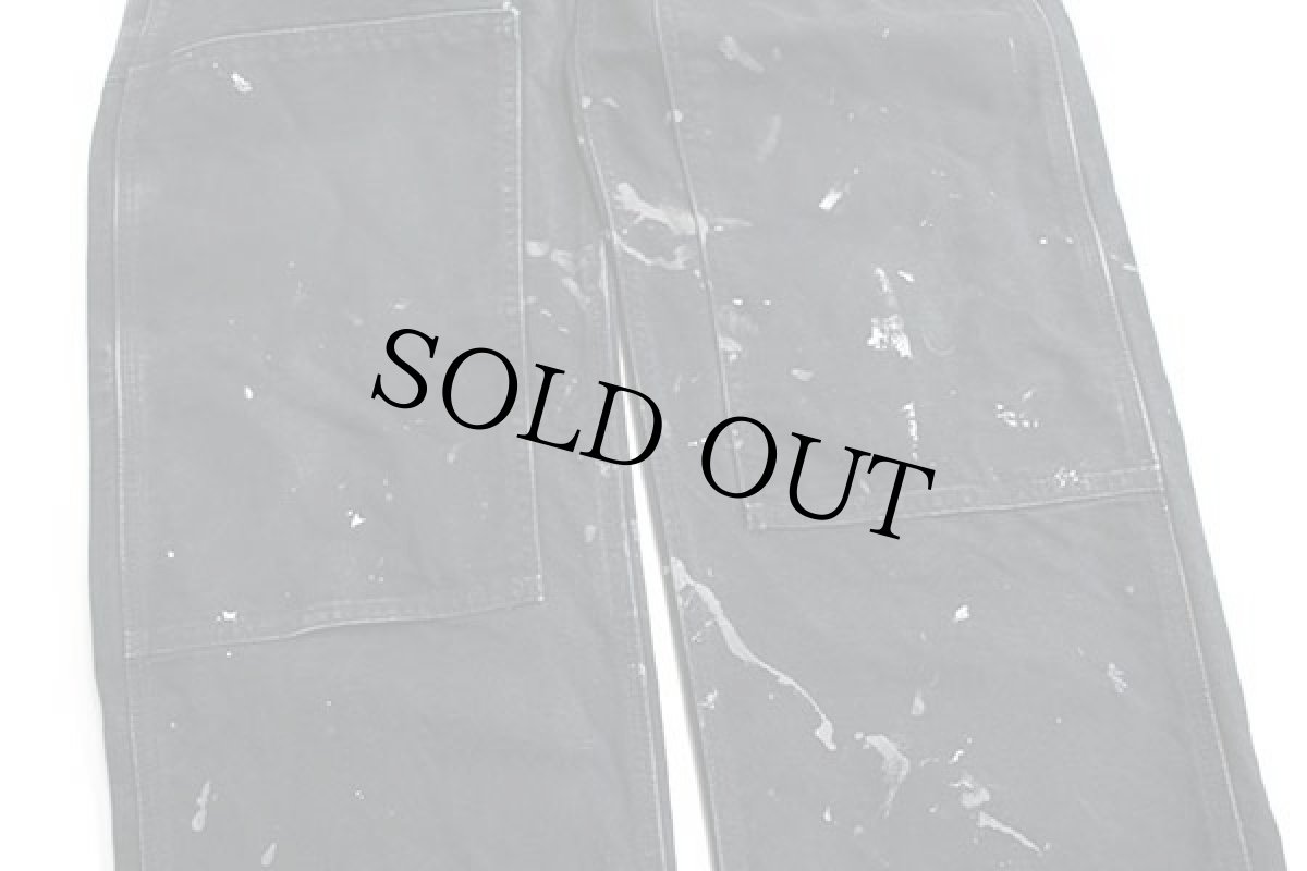 画像6: carharttカーハート ダック地 ダブルニー オーバーオール ペンキ飛び 黒 w32 (6)