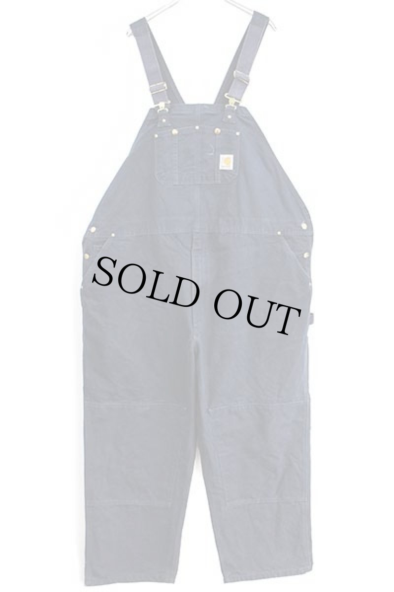 画像2: メキシコ製 carharttカーハート ダック地 ダブルニー オーバーオール 濃紺 w54 L30★特大 (2)