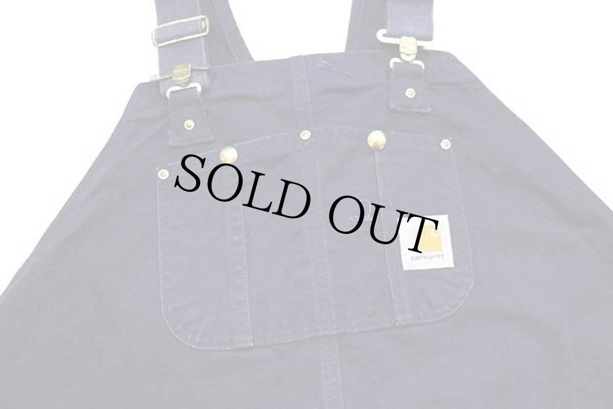 画像4: メキシコ製 carharttカーハート ダック地 ダブルニー オーバーオール 濃紺 w54 L30★特大 (4)