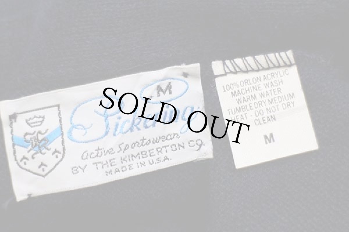 画像4: 80s USA製 Pickering 無地 パール編み アクリルニット カーディガン 紺 M (4)