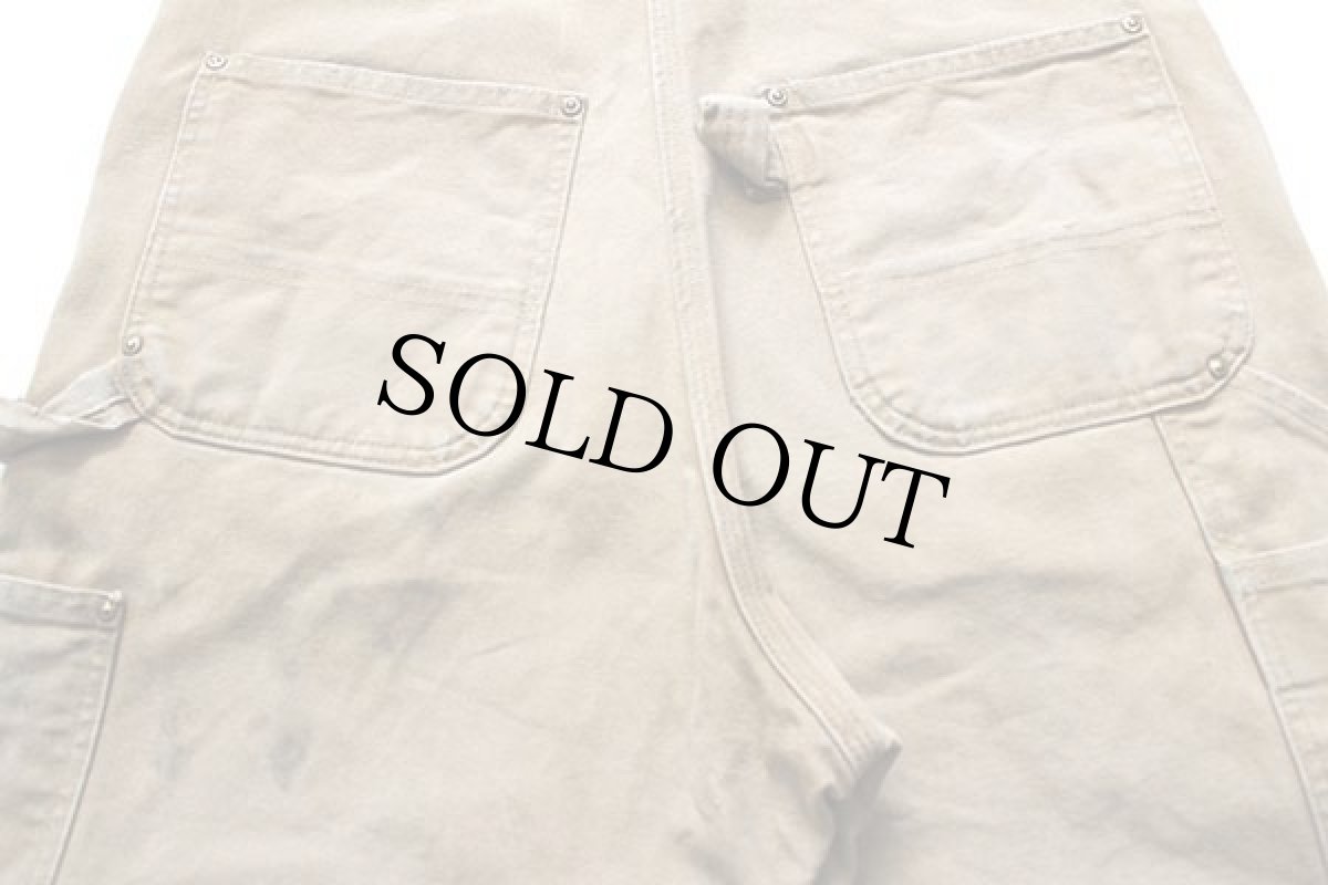 画像6: メキシコ製 carharttカーハート ダック地 ダブルニー オーバーオール ボロ 茶 w34 L32 (6)