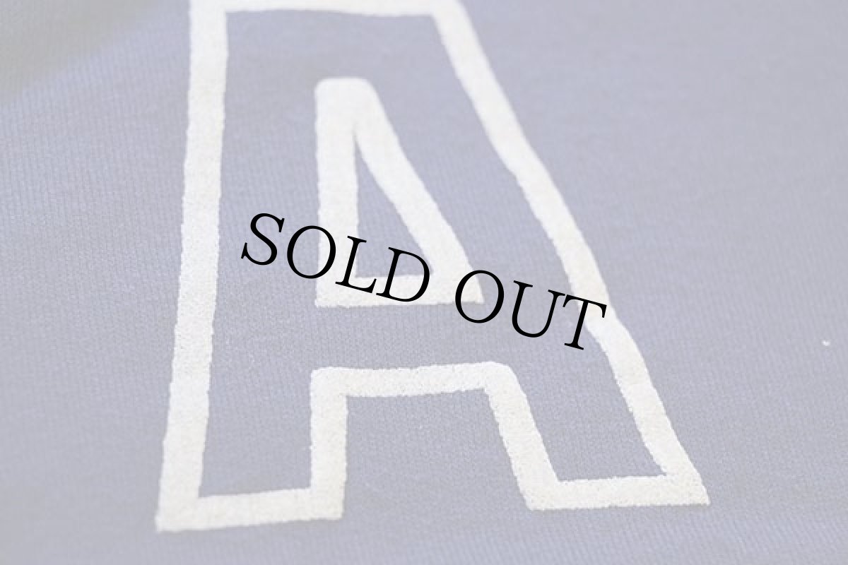 画像4: 80s UNKNOWN A 発泡プリント パチポケ スウェット カーディガン 紺×白 (4)