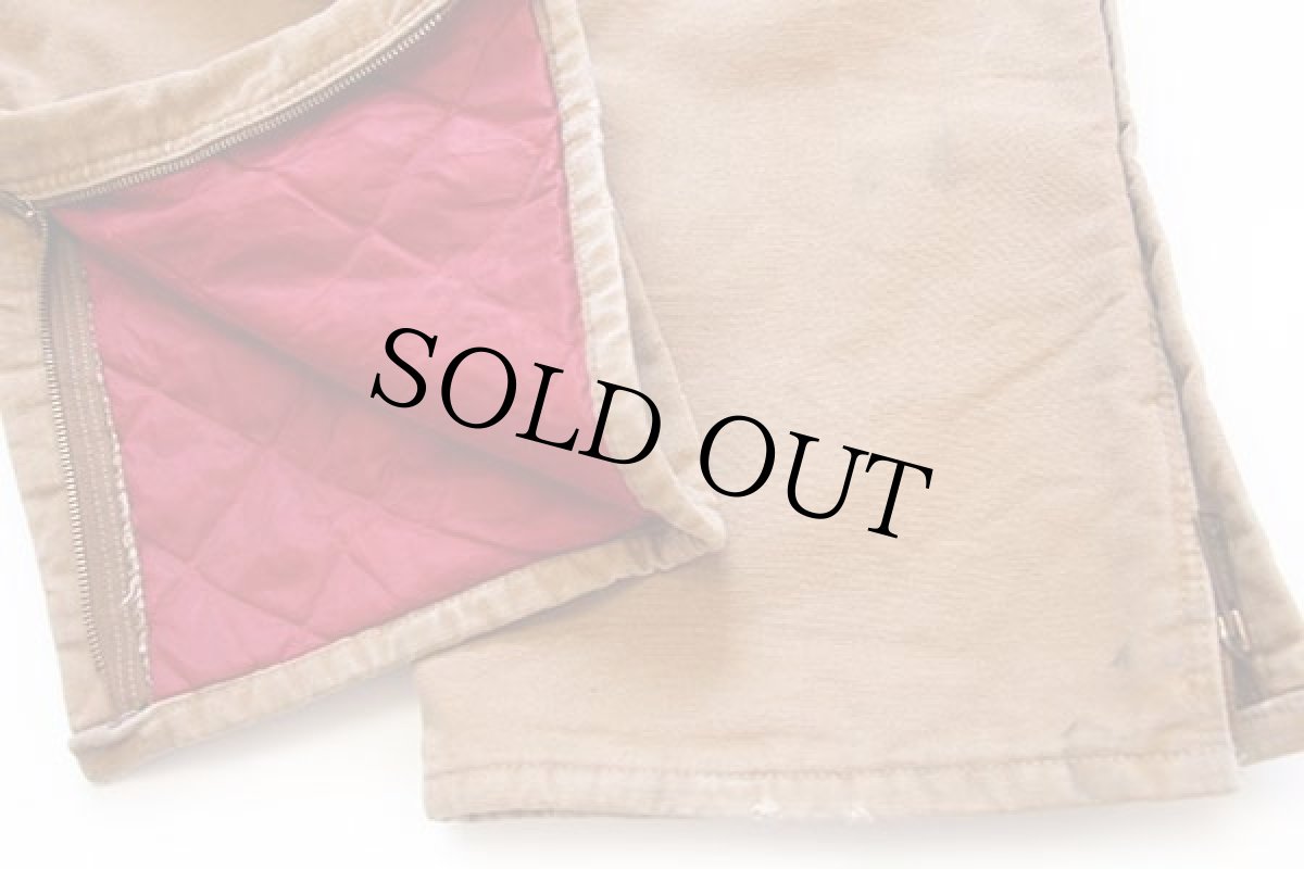 画像8: 90s USA製 carharttカーハート キルティングライナー ダック地 ペインターパンツ 茶 w42 L32 (8)