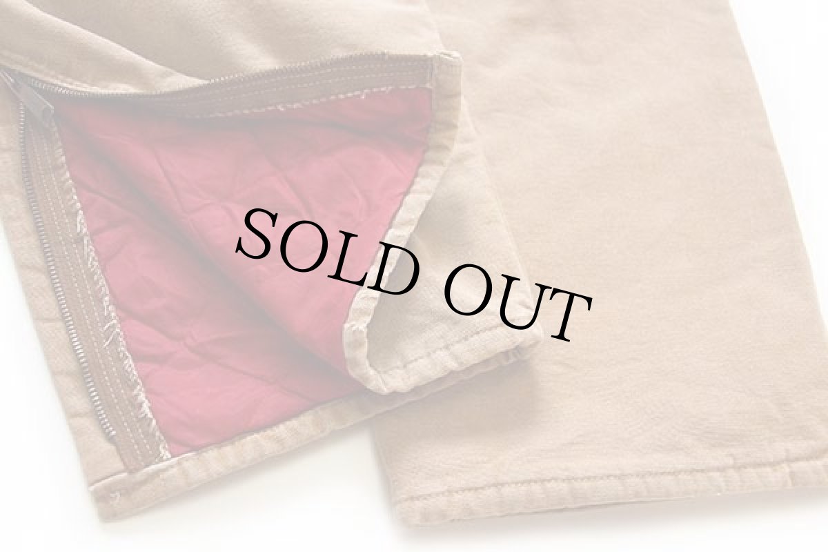 画像7: 90s carharttカーハート キルティングライナー ダック地 ペインターパンツ 茶 w42 (7)