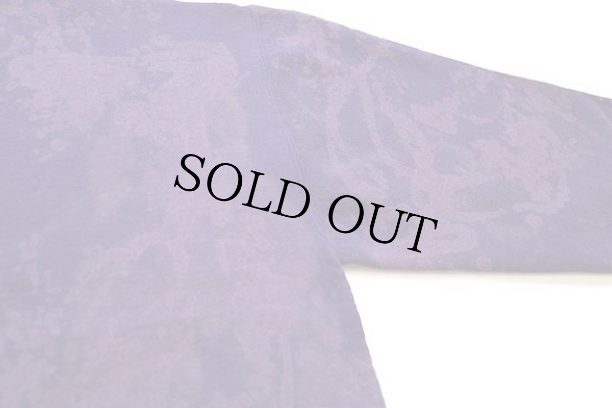 画像5: 90s USA製 RUSSELLラッセル ブリーチ加工 前V スウェット 紫 L (5)