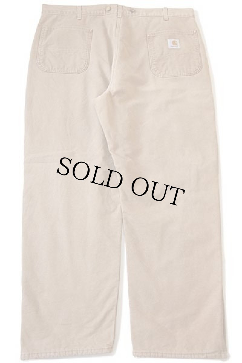 画像3: 90s carharttカーハート キルティングライナー ダック地 ペインターパンツ 茶 w42 (3)