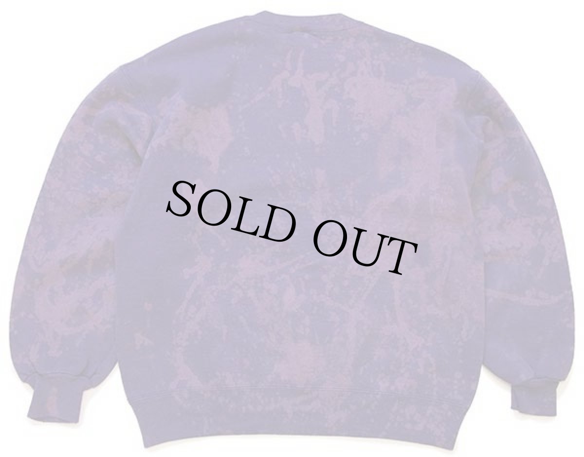 画像2: 90s USA製 RUSSELLラッセル ブリーチ加工 前V スウェット 紫 L (2)