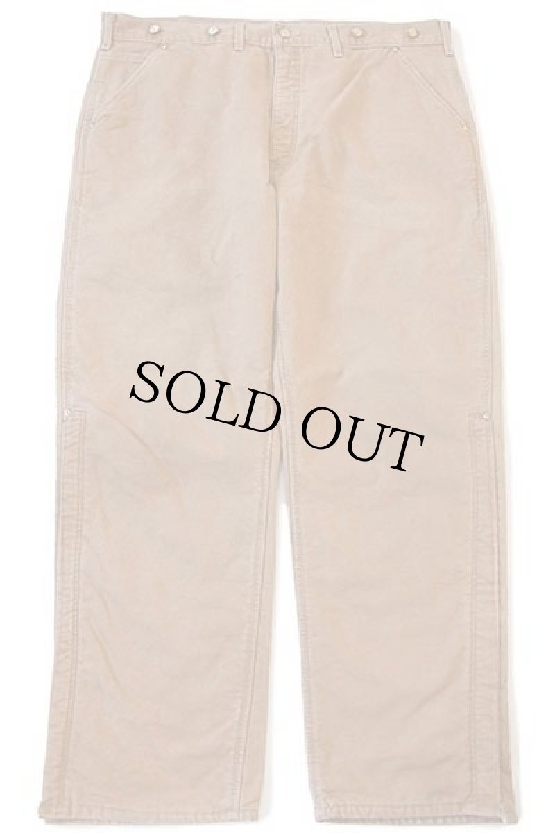 画像2: 90s USA製 carharttカーハート キルティングライナー ダック地 ペインターパンツ 茶 w42 L32 (2)