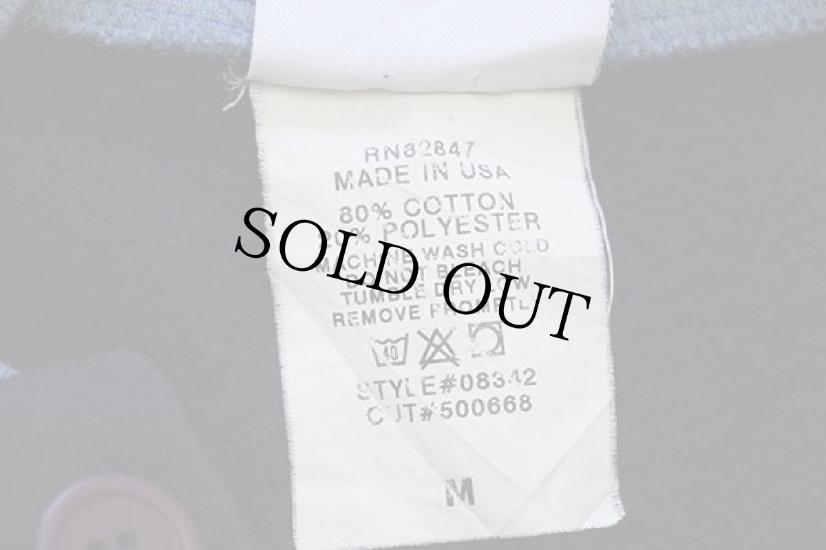 画像5: 90s USA製 ART UNLIMITED 灯台 総柄 アート レイヤードネック スウェット カーディガン 濃紺 M (5)