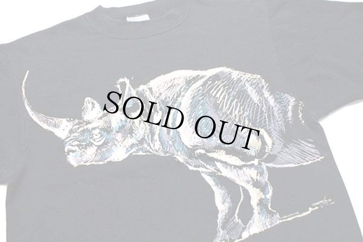 画像3: 80s USA製 Hanes サイ 両面プリント アート スウェット 黒 M (3)