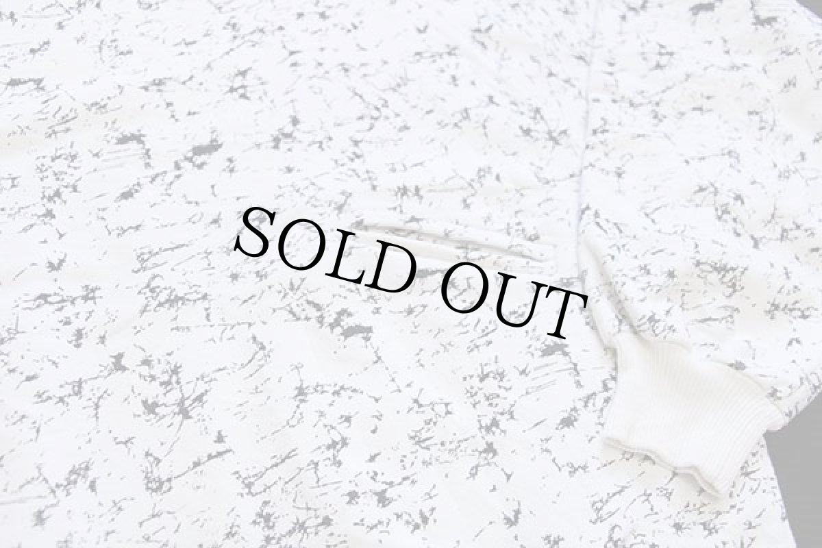 画像6: 80s カナダ製 LA SEAT COVERS アート 総柄 ポケット付き スウェット 白×黒★ドリッピング (6)