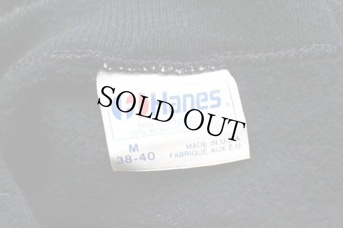 画像5: 80s USA製 Hanes サイ 両面プリント アート スウェット 黒 M (5)