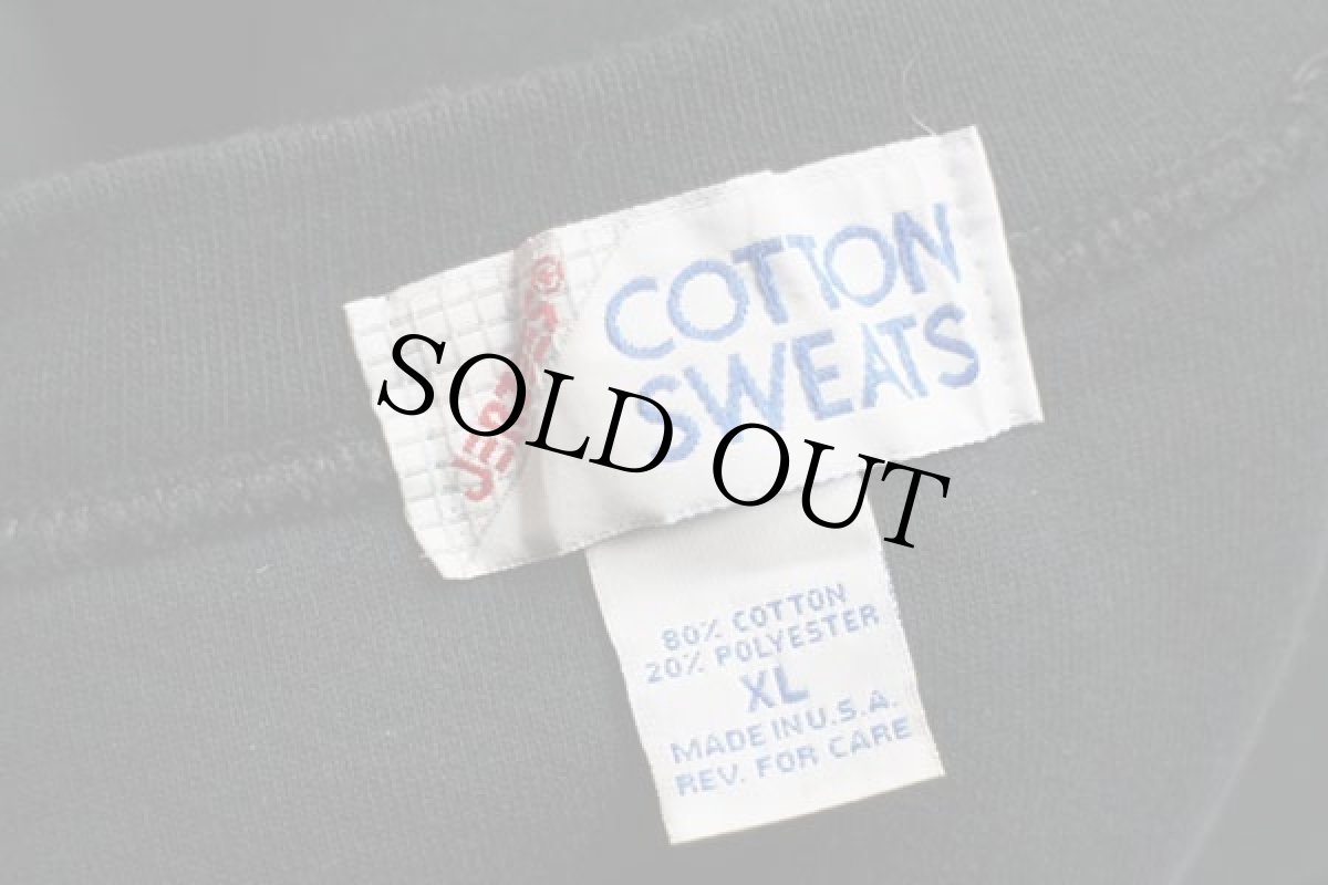 画像4: 90s USA製 JERZEES American Active Wear ロゴ刺繍 スウェット 黒 XL (4)