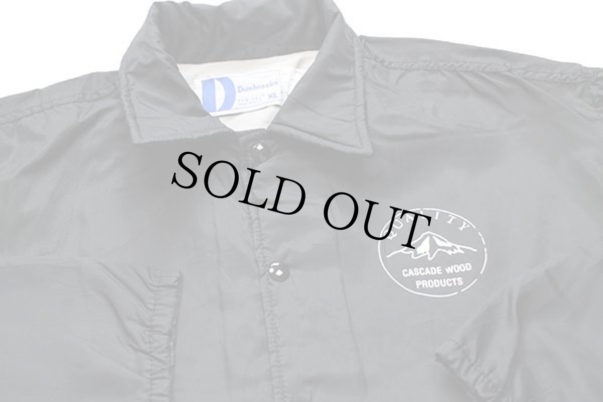 画像3: 90s USA製 Dunbrooke Pla-Jac QUALITY CASCADE WOOD PRODUCTS TURNCRAFT 両面プリント ナイロン コーチジャケット 黒 XL (3)