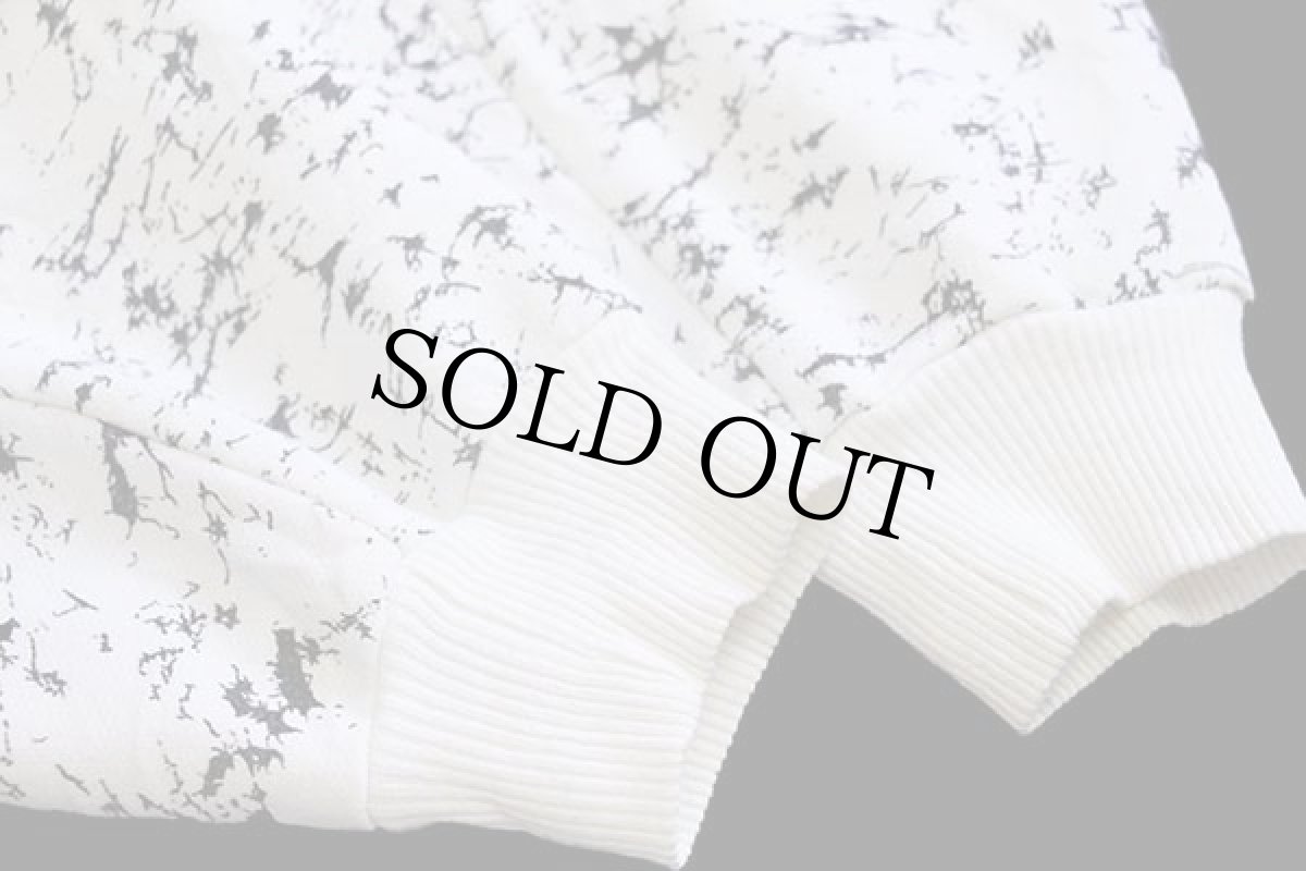 画像8: 80s カナダ製 LA SEAT COVERS アート 総柄 ポケット付き スウェット 白×黒★ドリッピング (8)