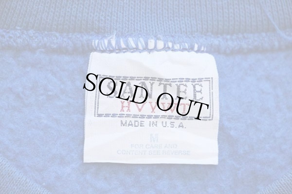 画像4: 90s USA製 SANTEE 無地 リバースウィーブ スウェット コバルトブルー M★ブランク (4)