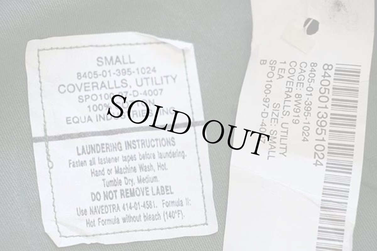 画像5: デッドストック★90s 米軍 U.S.ARMY コットンサテン ユーティリティ カバーオール オールインワン オリーブグリーン S★つなぎ (5)