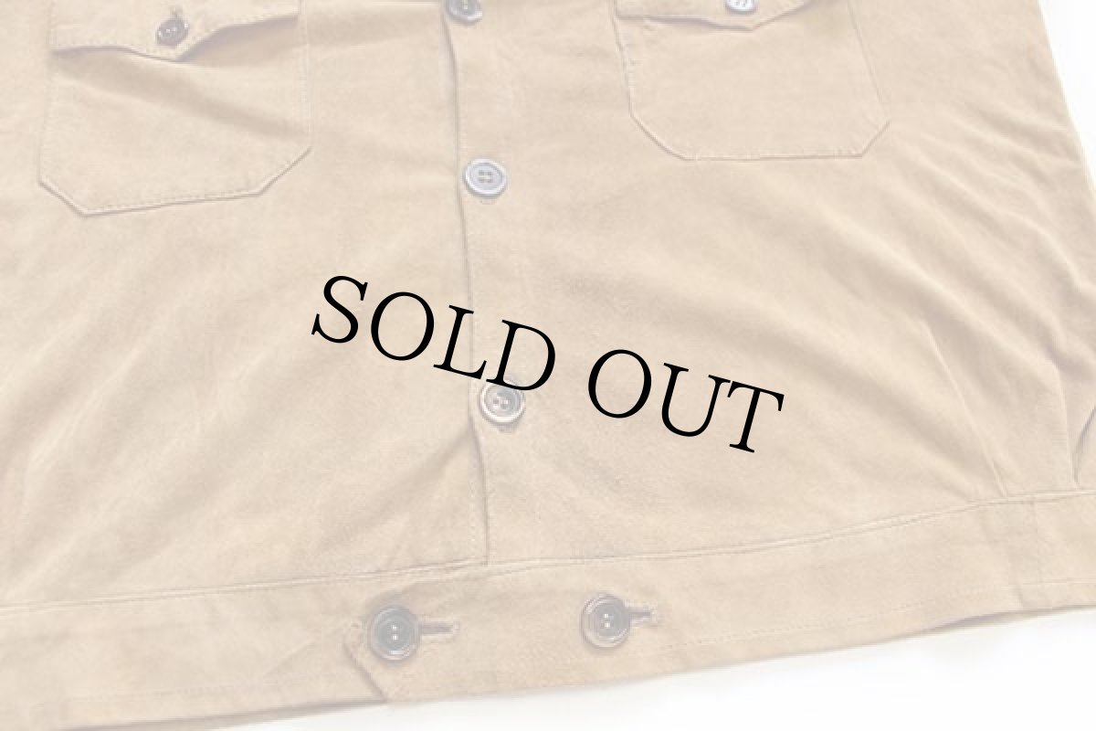 画像5: UNKNOWN ディアスキン スエード レザージャケット 茶 52 (5)