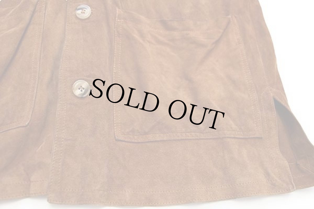 画像6: イタリア製 PITTI ディアスキン スエード レザージャケット 茶 S (6)