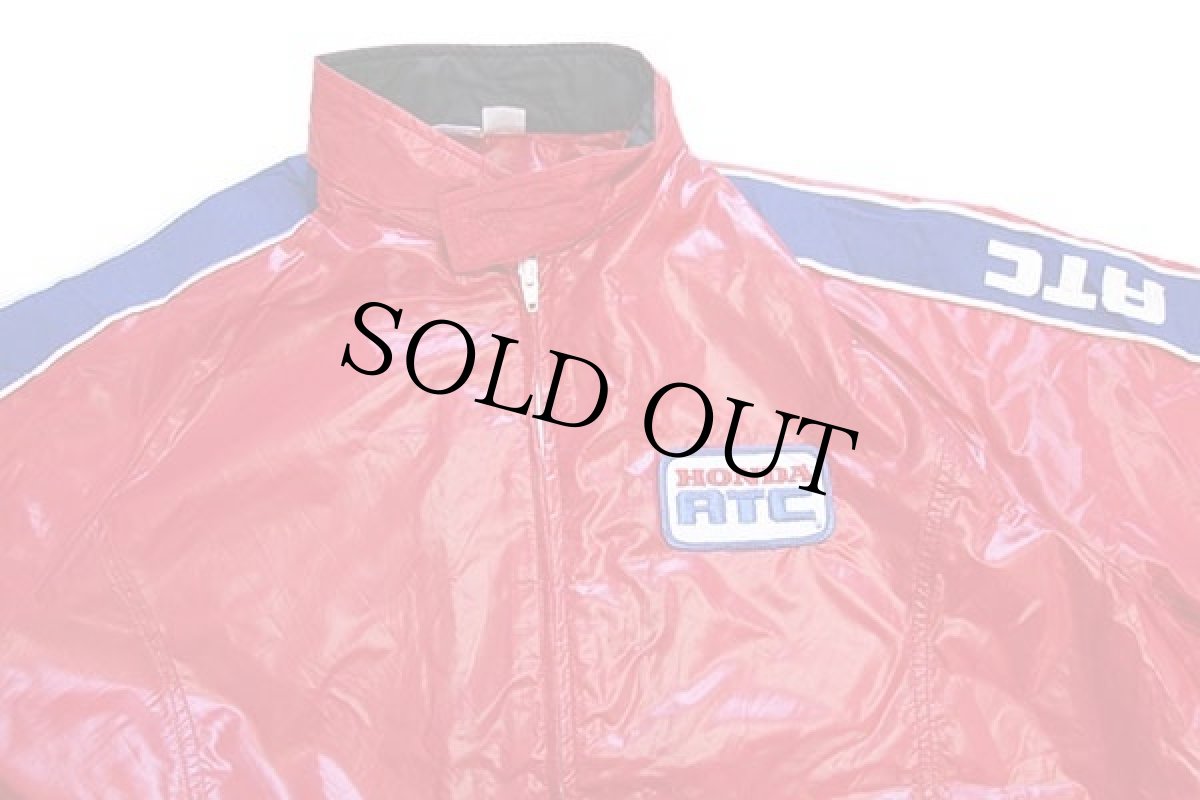 画像3: 70s USA製 HONDALINE ホンダ HONDA ATC パッチ付き ナイロン レーシングジャケット 赤 XXL★特大 (3)
