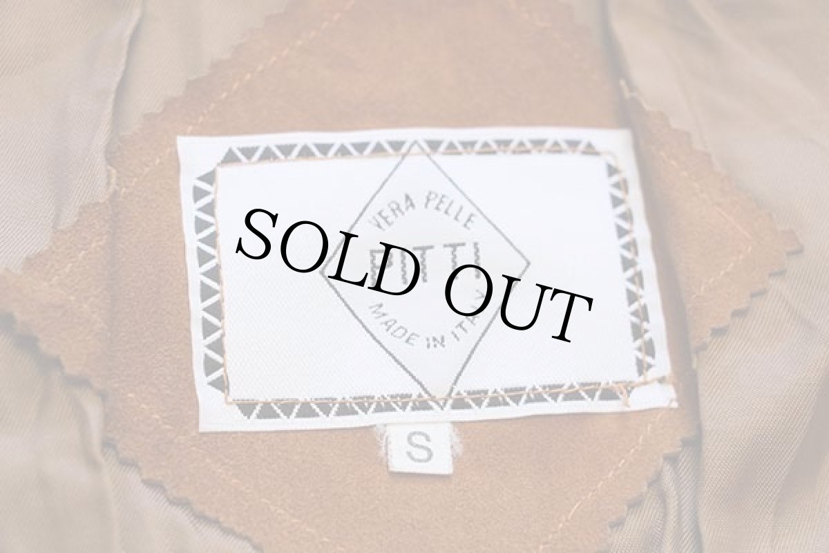 画像4: イタリア製 PITTI ディアスキン スエード レザージャケット 茶 S (4)