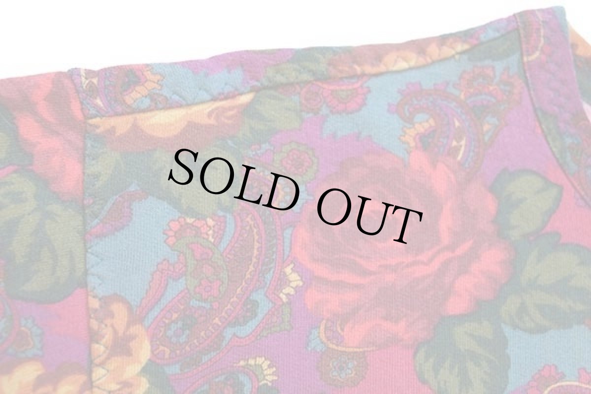 画像6: 80s イタリア製 Best Company Olmes Carrettiデザイン フラワー×ペイズリー 総柄 コットン スウェット XXL (6)