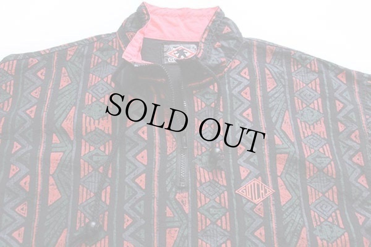 画像3: 90s GOTCHAガッチャ ロゴパッチ付き 総柄 ハーフジップ プルオーバー ナイロンジャケット M (3)