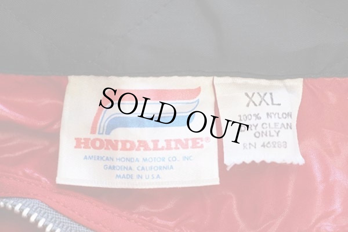 画像4: 70s USA製 HONDALINE ホンダ HONDA ATC パッチ付き ナイロン レーシングジャケット 赤 XXL★特大 (4)