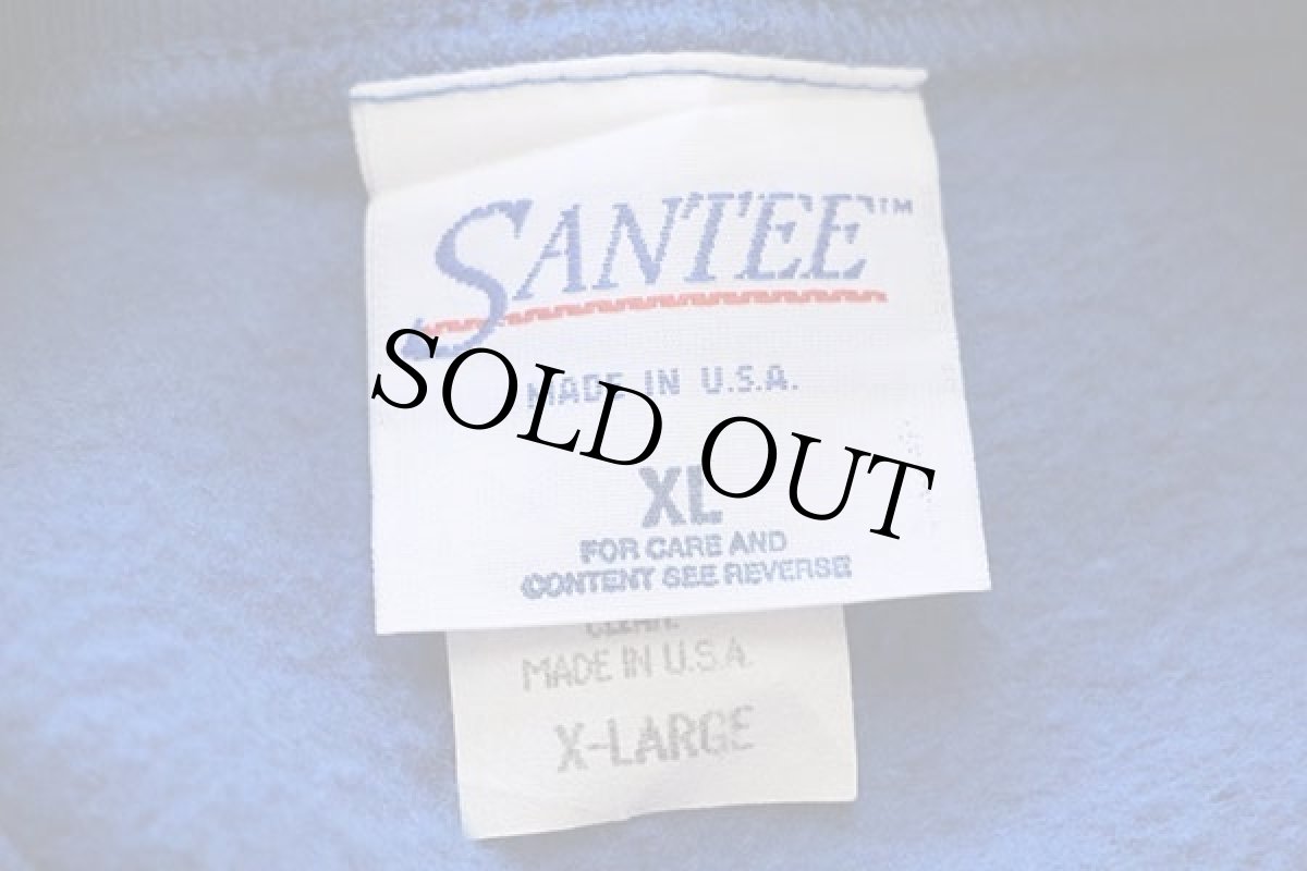 画像4: 90s USA製 SANTEE 無地 スウェット 青 XL★ブランク (4)