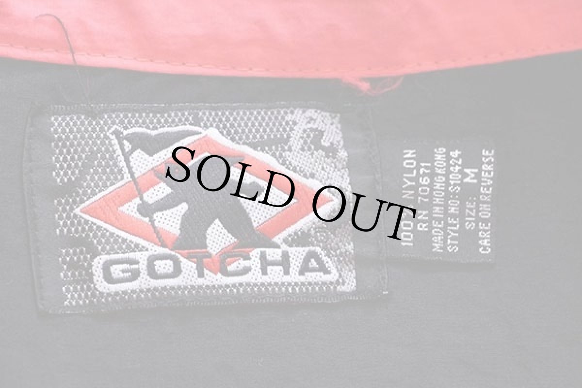 画像4: 90s GOTCHAガッチャ ロゴパッチ付き 総柄 ハーフジップ プルオーバー ナイロンジャケット M (4)